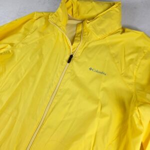 Columbia Womens 2X Yellow Full Zip Hooded Windbreaker Jacket WW0127
